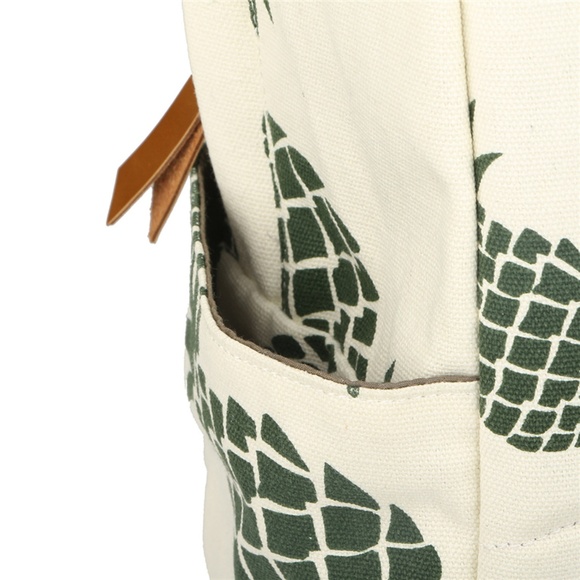 Vintage Canvas Pineapple Print Backpack - Picture 3 of 8